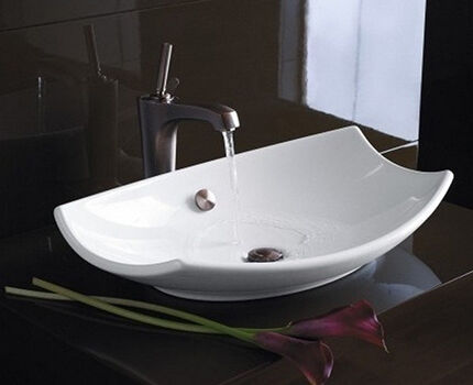 Tabletop washbasin with or without overflow