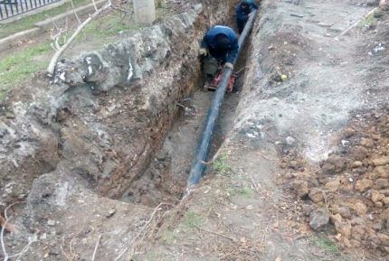 Repair work on the water supply system