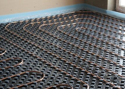 Copper pipes for heated floors