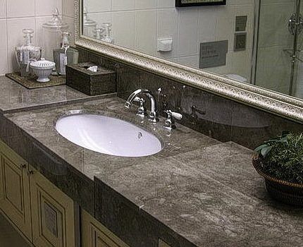 Bathroom countertop made of natural stone