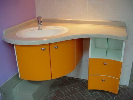 Corner cabinet with sink