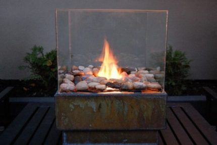 Eco-fireplace at work