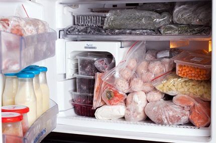 Food in the freezer