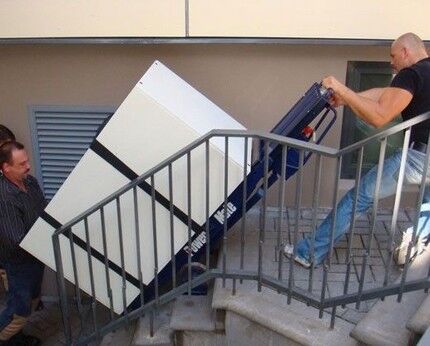 Transporting the device up stairs