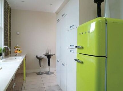 Smeg double door refrigerator in the kitchen 