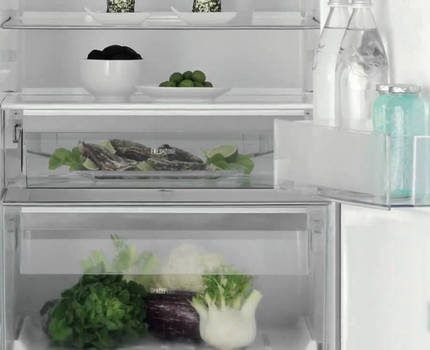 Interior of Electrolux refrigerator