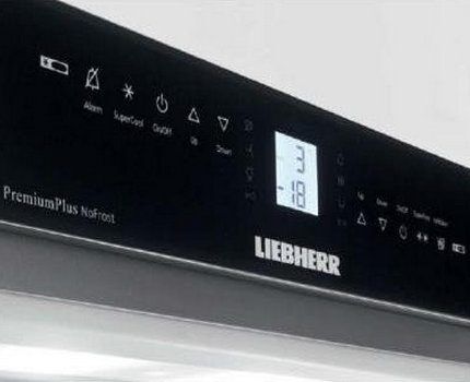 Touch panel on the Liebherr refrigerator