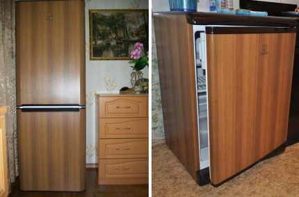 Refrigerators with wood design