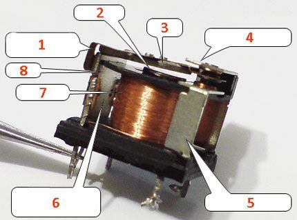 Diseño de relé electromagnético.