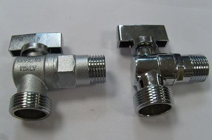 Various types of taps for washing machines