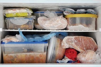 Freezer full of food