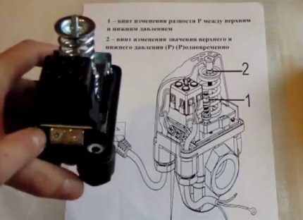 Instructions du pressostat