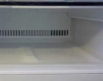 Water inside the refrigerator compartment