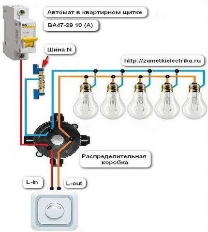 Touch switch connection diagram