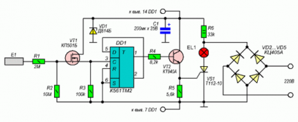 Primer circuit de l'interruptor tàctil