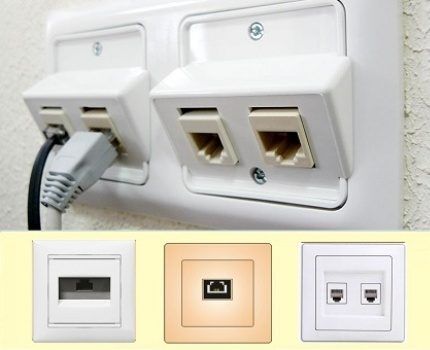 Telephone and Internet sockets