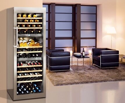 Wine refrigerator in a private house