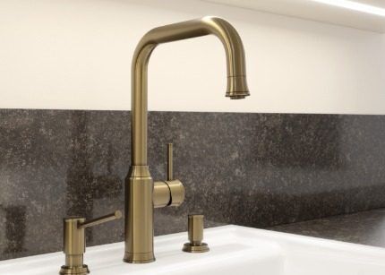 Brass kitchen faucet