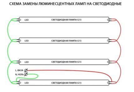 LED-lampe tilslutningsdiagram