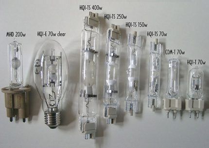 Tipos de lámparas de halogenuros metálicos