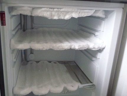 Ice in the refrigerator