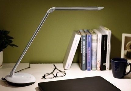 Table lamp on the desktop