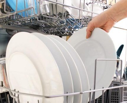 Plates in the dishwasher tray