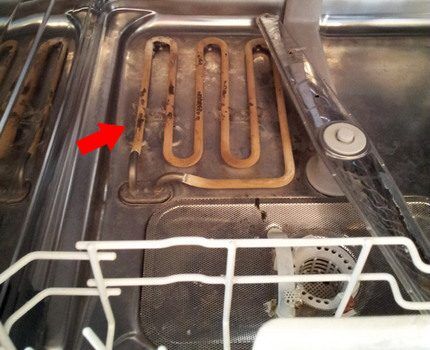 Dishwasher heating element