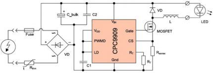 Multi-functional LED lamp circuit diagram