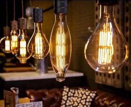 Filament LED lamps in the interior