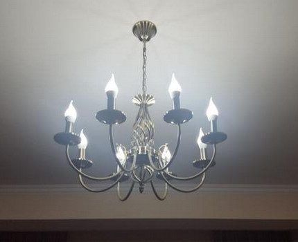 LED lamps in a chandelier