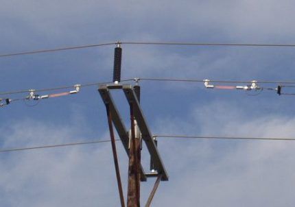 Balizor lamps on a high voltage line