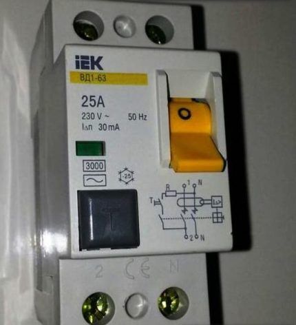 RCD untuk 30 mA semasa