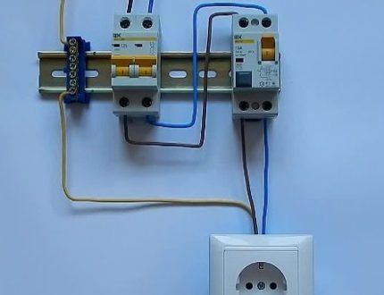 Connecting wires to the RCD