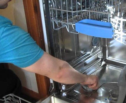 Internal arrangement of the dishwasher