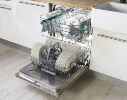 Loading the Electrolux dishwasher