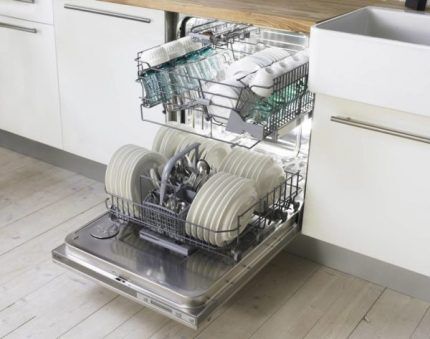 Het inladen van de Electrolux vaatwasser