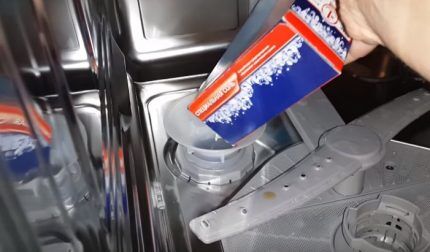 Putting salt in the dishwasher