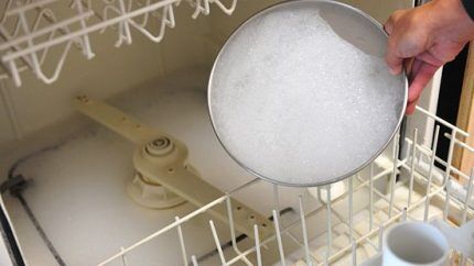 Foam inside the dishwasher
