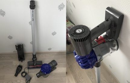 Parking the Dyson v6 vacuum cleaner