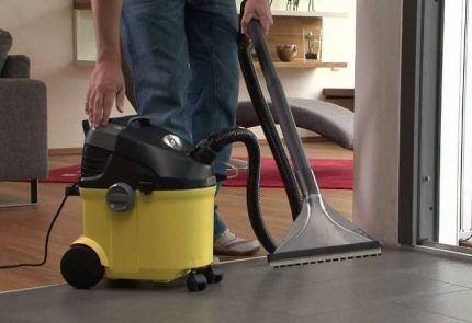 Karcher washing vacuum cleaner with yellow body