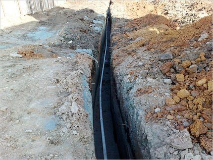 Deep trench for water supply