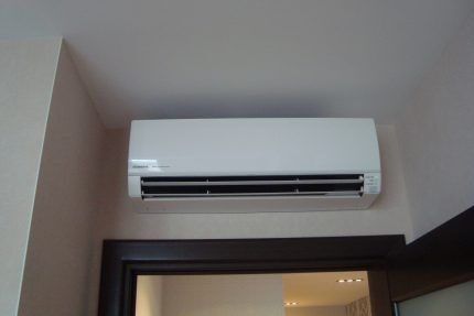 Split system installed indoors