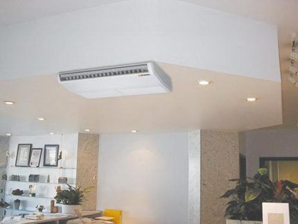 Example of placement of a floor-ceiling device