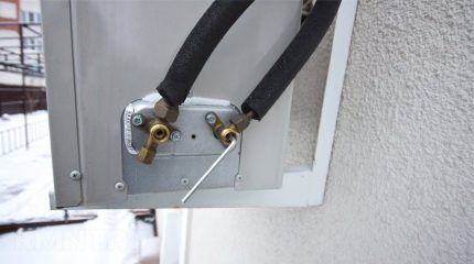 Faucets for freon in a split system