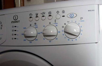 Washing machine control panel