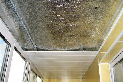 Thermal insulation of the ceiling on the balcony
