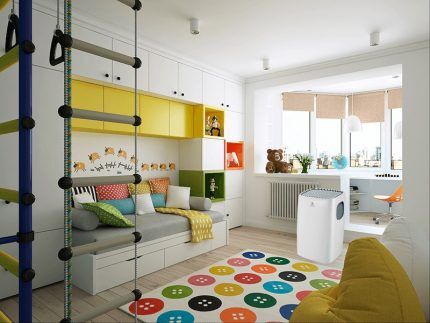 Floor-mounted split type in children's room