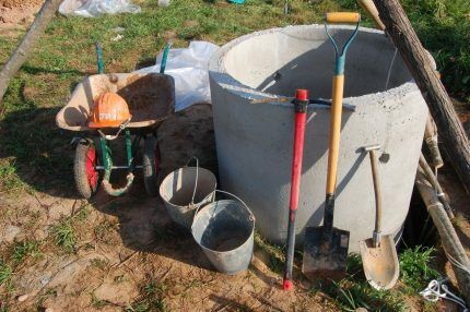 Type betonnen ring voor een put