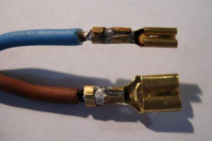 Crimp blade terminals